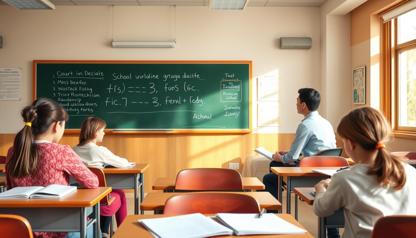 Student using a study guide to organize academic notes